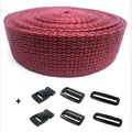 Complete set band bordeaux en gespen 25 mm 10 meter