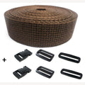 Complete set band bruin en gespen 25 mm 5 meter