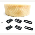 Complete set band creme en gespen 25 mm 5 meter