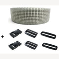 Complete set band grijs en gespen 25 mm 5 meter