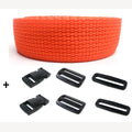 Complete set band oranje en gespen 25 mm 5 meter
