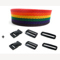 Complete set band regenboog en gespen 50 mm 10 meter