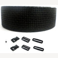 Complete set band zwart en gespen 25 mm 10 meter
