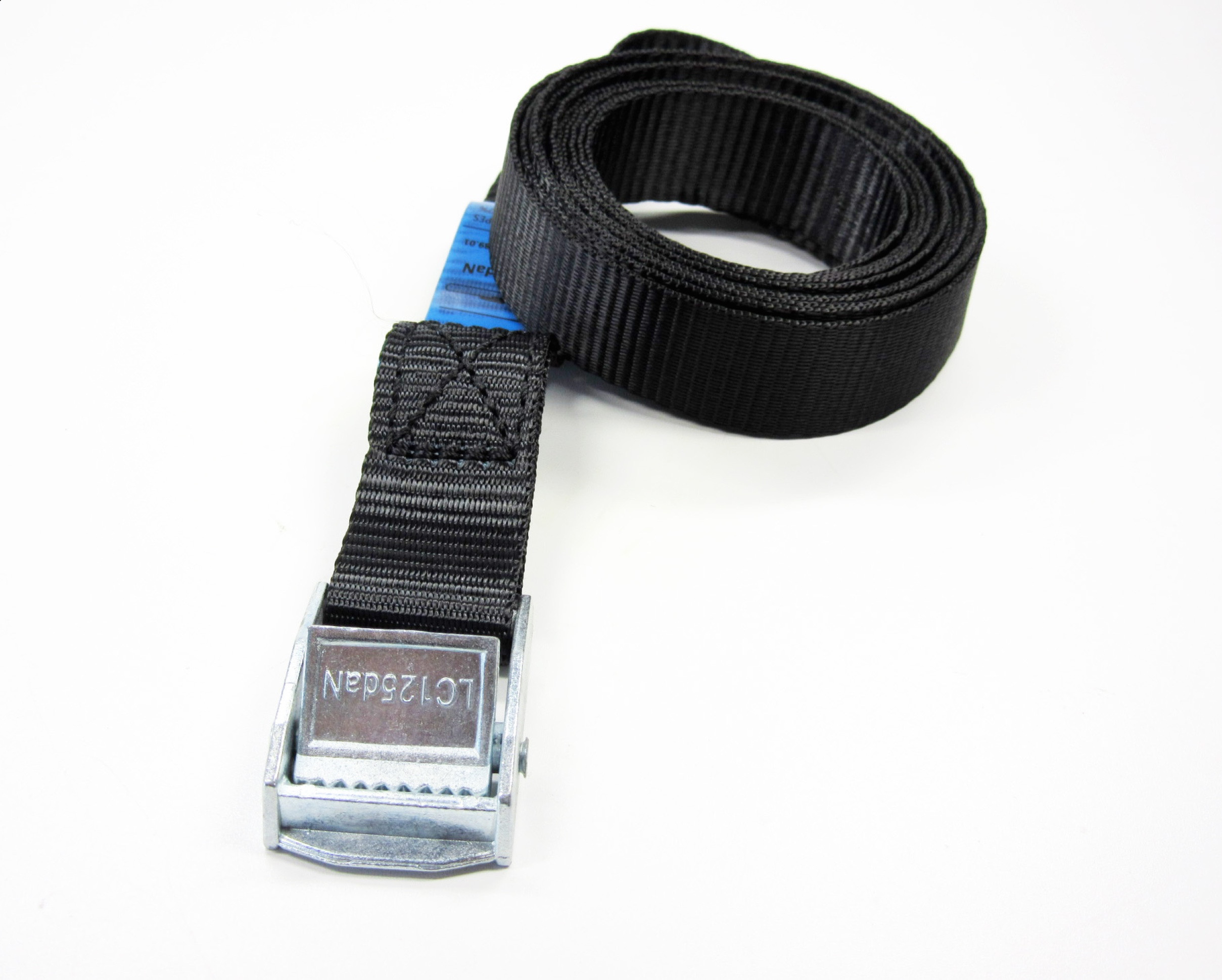 Spanband zwart 25 mm 3 meter met zwarte klemsluiting