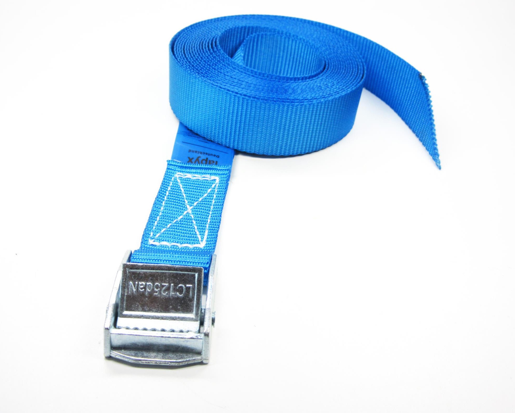 Spanband blauw 25 mm 4.5 meter met klemsluiting