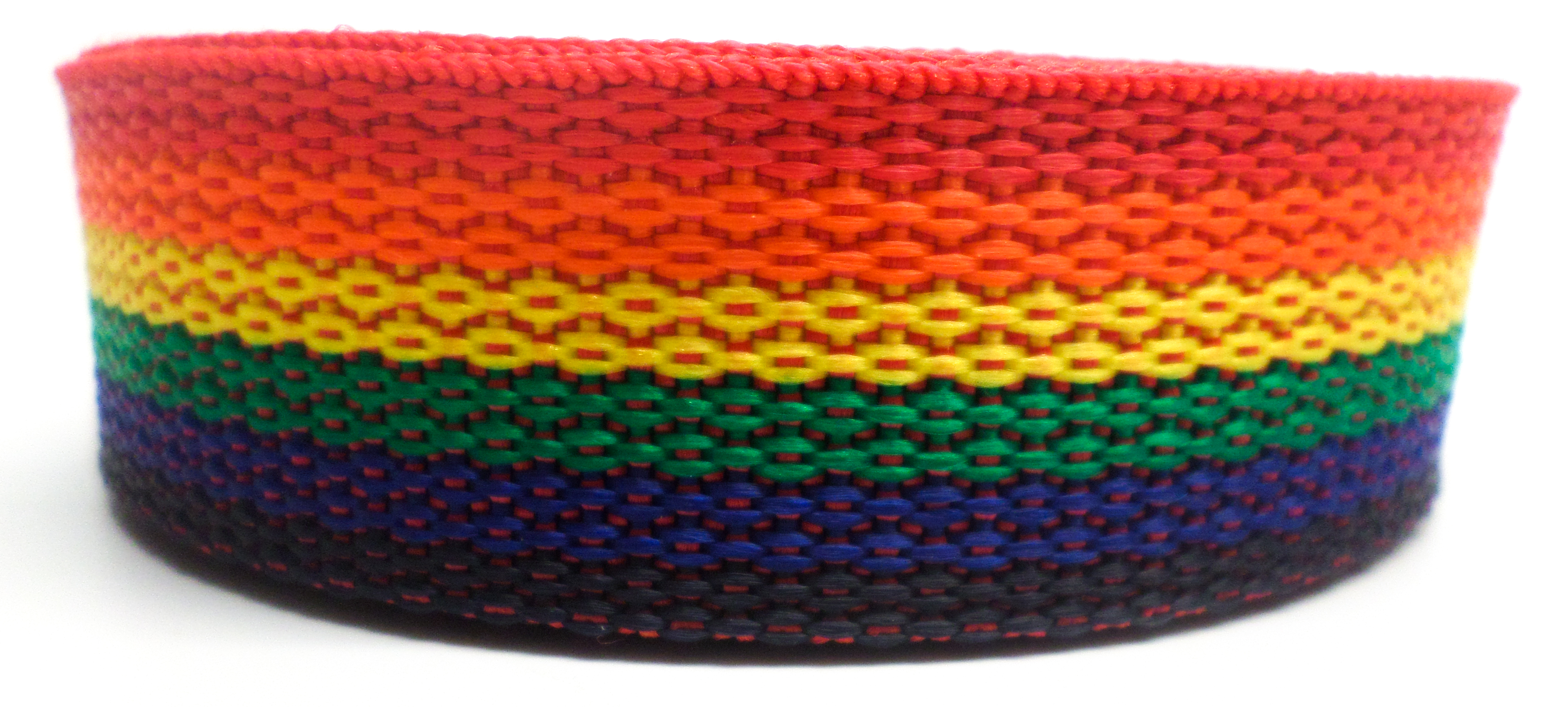 Spanband regenboog op rol 25 mm 10 meter